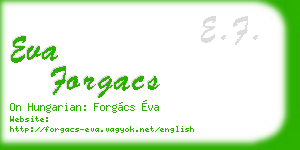 eva forgacs business card